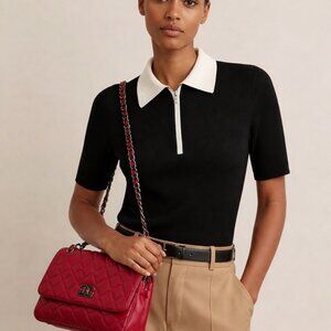 Gilda Paris Quilted Small Messenger Bag in Red - NWT